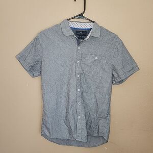 Michael Brandon Blue Slim Fit Cotton Button Down Short Sleeve Men's Size Small